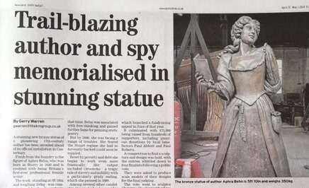 Trail-blazing author and spy memorialised in stunning statue